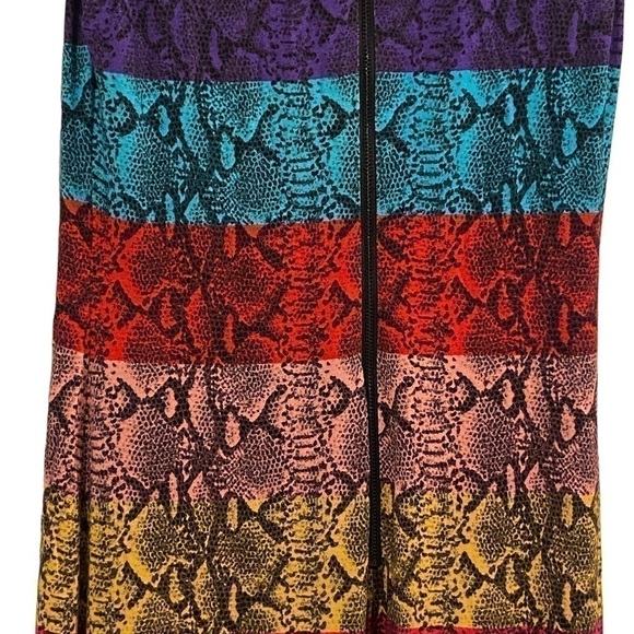 ALICE + OLIVIA Delora Rainbow Snake Print Midi Dress VGUC - Picture 15 of 16